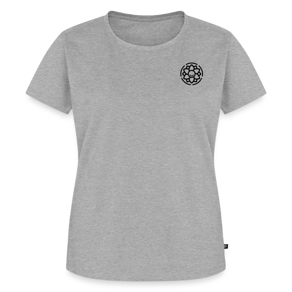 Design T-Shirt „Dankbarkeit“ für Damen aus Bio-Baumwolle, Farbe: grau meliert – Dankfabrik.