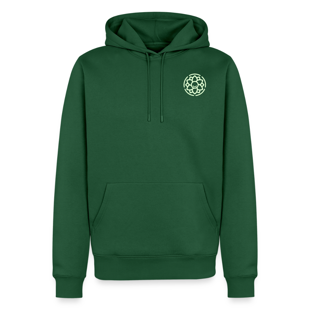 Design Hoodie „Ich danke, also bin ich“ für Herren aus Bio-Baumwolle, Farbe: grün – Dankfabrik.