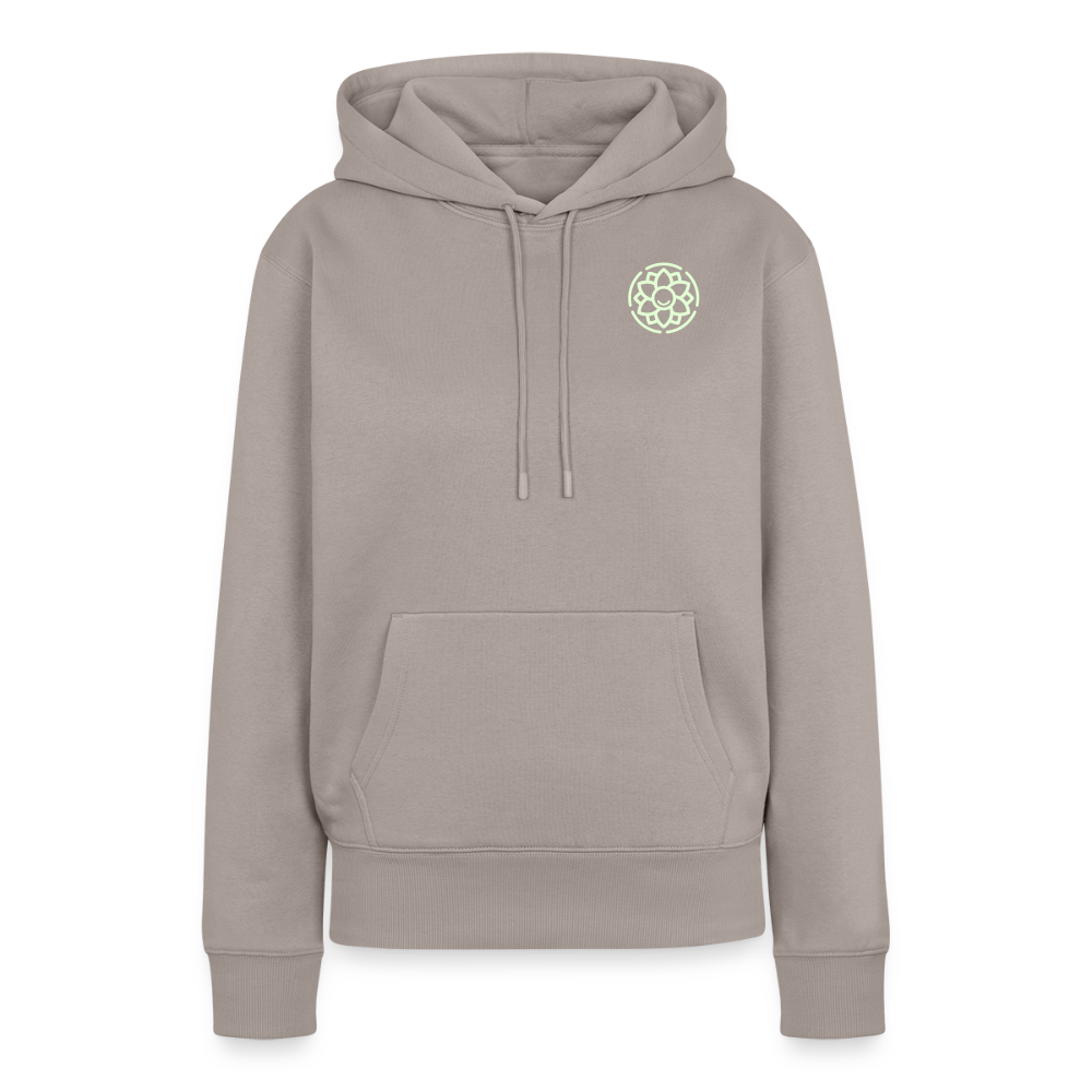 Design-Hoodie „Eat. Sleep. Thank. Repeat.“ für Damen aus Bio-Baumwolle, Farbe: beige - Dankfabrik.