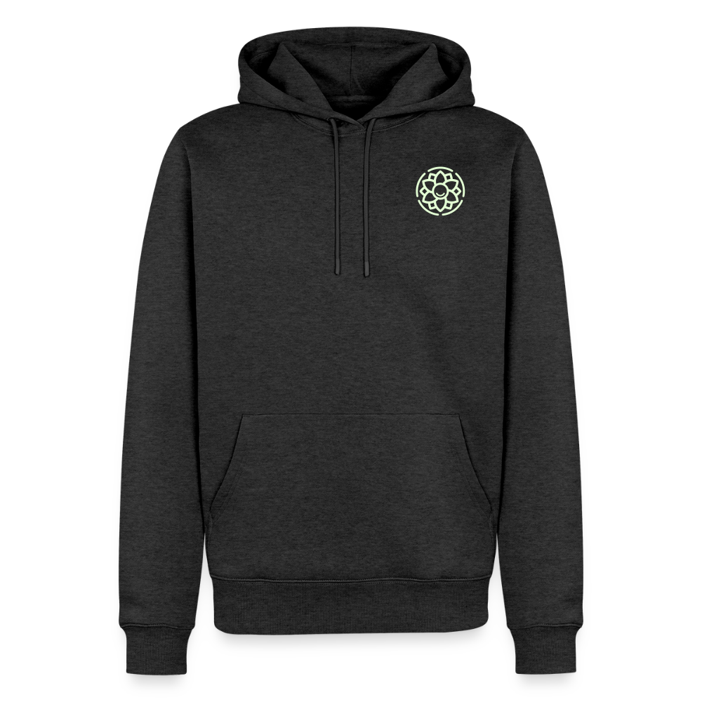 Design Hoodie „Seid lieb zueinander“ für Herren aus Bio-Baumwolle, Farbe: anthrazit – Dankfabrik.