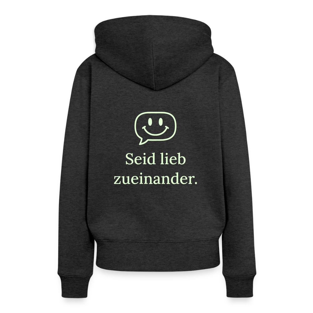 Frauen Premium Hoodie - Anthrazit meliert