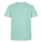 Design T-Shirt „Seid lieb zueinander“ für Herren aus Bio-Baumwolle, Farbe: türkis – Dankfabrik.