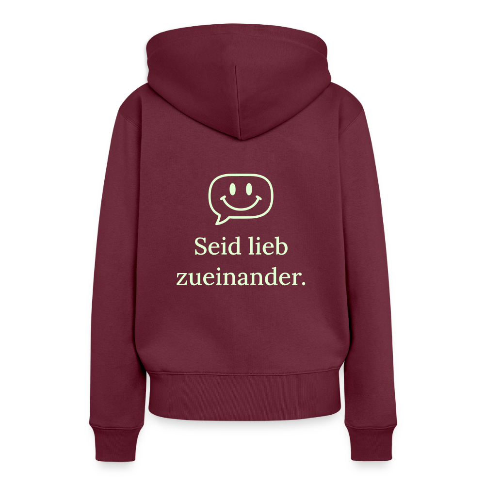 Frauen Premium Hoodie - Burgunderrot