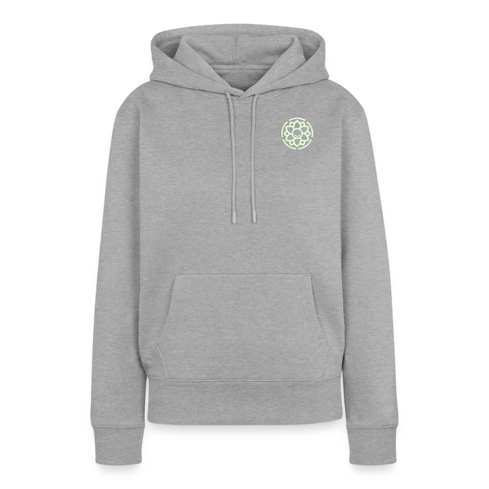 Design-Hoodie „Eat. Sleep. Thank. Repeat.“ für Damen aus Bio-Baumwolle, Farbe: grau - Dankfabrik.