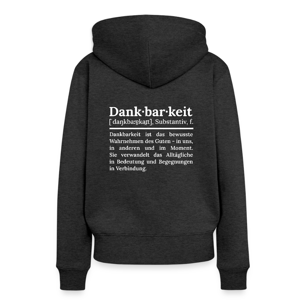 Frauen Premium Hoodie - Anthrazit meliert