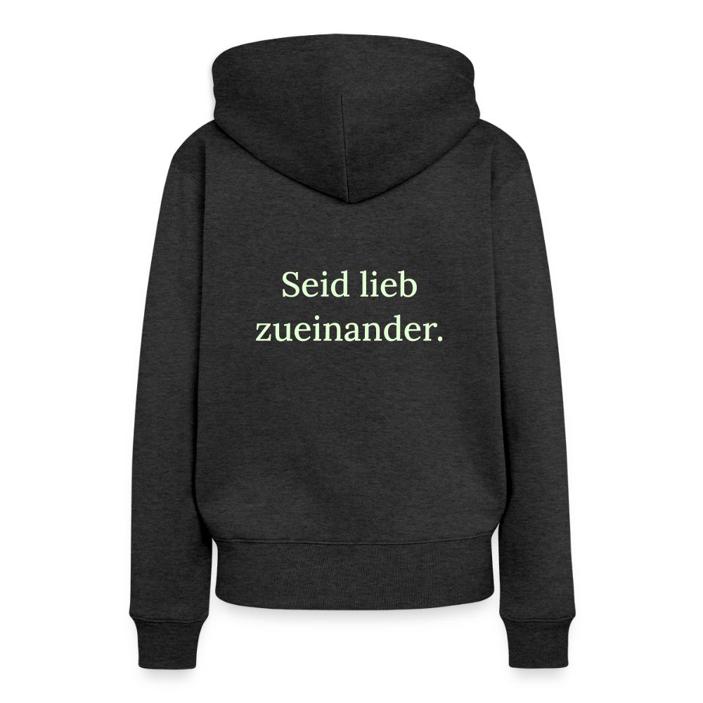 Frauen Premium Hoodie - Anthrazit meliert