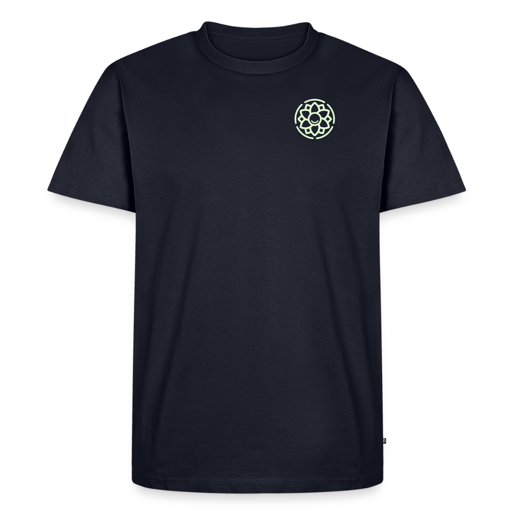 Design T-Shirt „Seid lieb zueinander“ für Herren aus Bio-Baumwolle, Farbe: navy-blau – Dankfabrik.