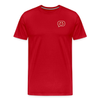 Design T-Shirt „Seid lieb zueinander“ für Herren aus Bio-Baumwolle, Farbe: rot – Dankfabrik.