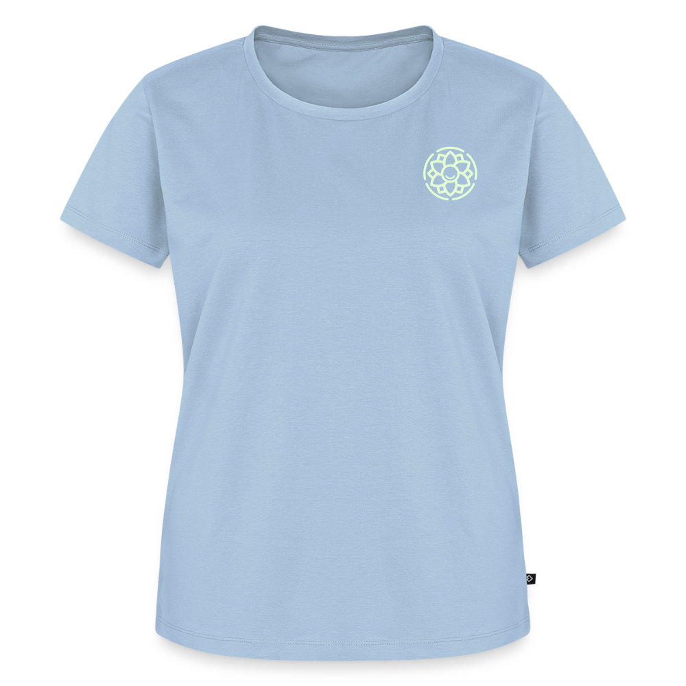 Design T-Shirt „Seid lieb zueinander“ für Damen aus Bio-Baumwolle, Farbe: hellblau - Dankfabrik.