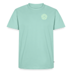 Design T-Shirt „Ich danke, also bin ich“ für Herren aus Bio-Baumwolle, Farbe: türkis – Dankfabrik.