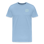 Design T-Shirt „Seid lieb zueinander“ für Herren aus Bio-Baumwolle, Farbe: hellblau – Dankfabrik.