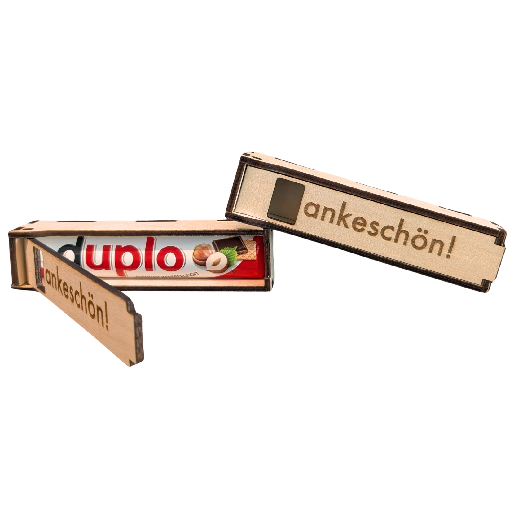 Dankeschön Holzbox für duplo®-Riegel (5 Stück)