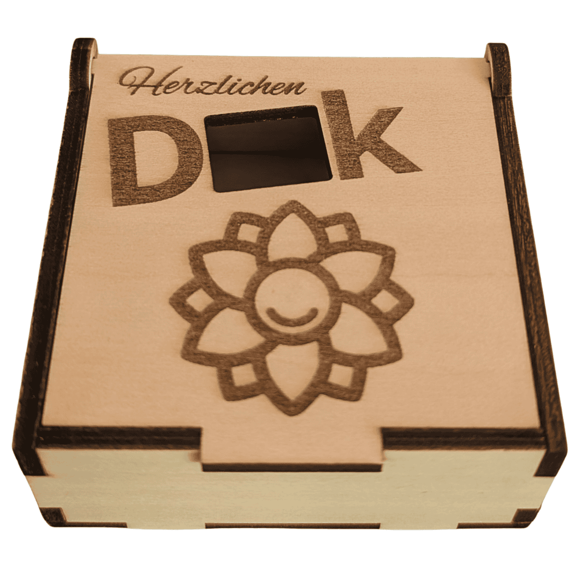 Herzlichen Dank – Holzbox für hanuta®-Waffeln (5 Stück)