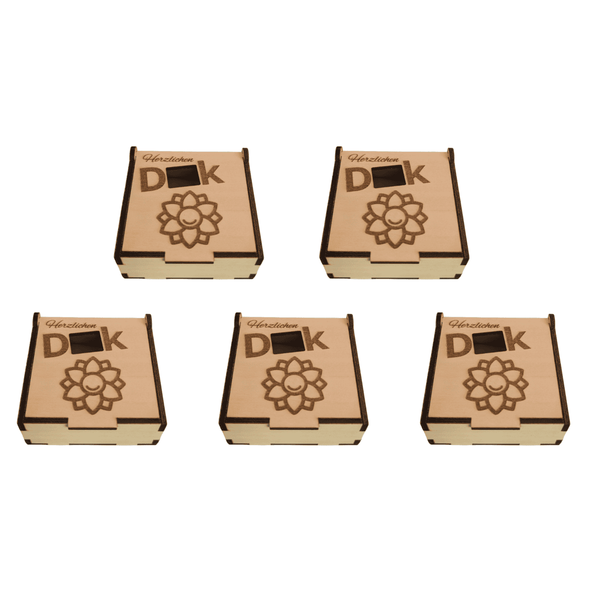 Herzlichen Dank – Holzbox für hanuta®-Waffeln (5 Stück)