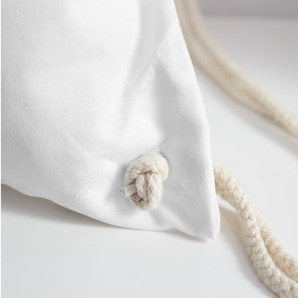 Turnbeutel „Dankbarkeit“ in weiß aus Bio-Baumwolle. Nachhaltiger Stoffbeutel als treuer Alltagsbegleiter.